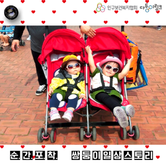 쌍둥이일상스토리  이벤트 선정작 유모차 안 패셔니스타
