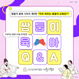 쌍둥이 훈육 3탄 자주 싸우는 쌍둥이 교육은