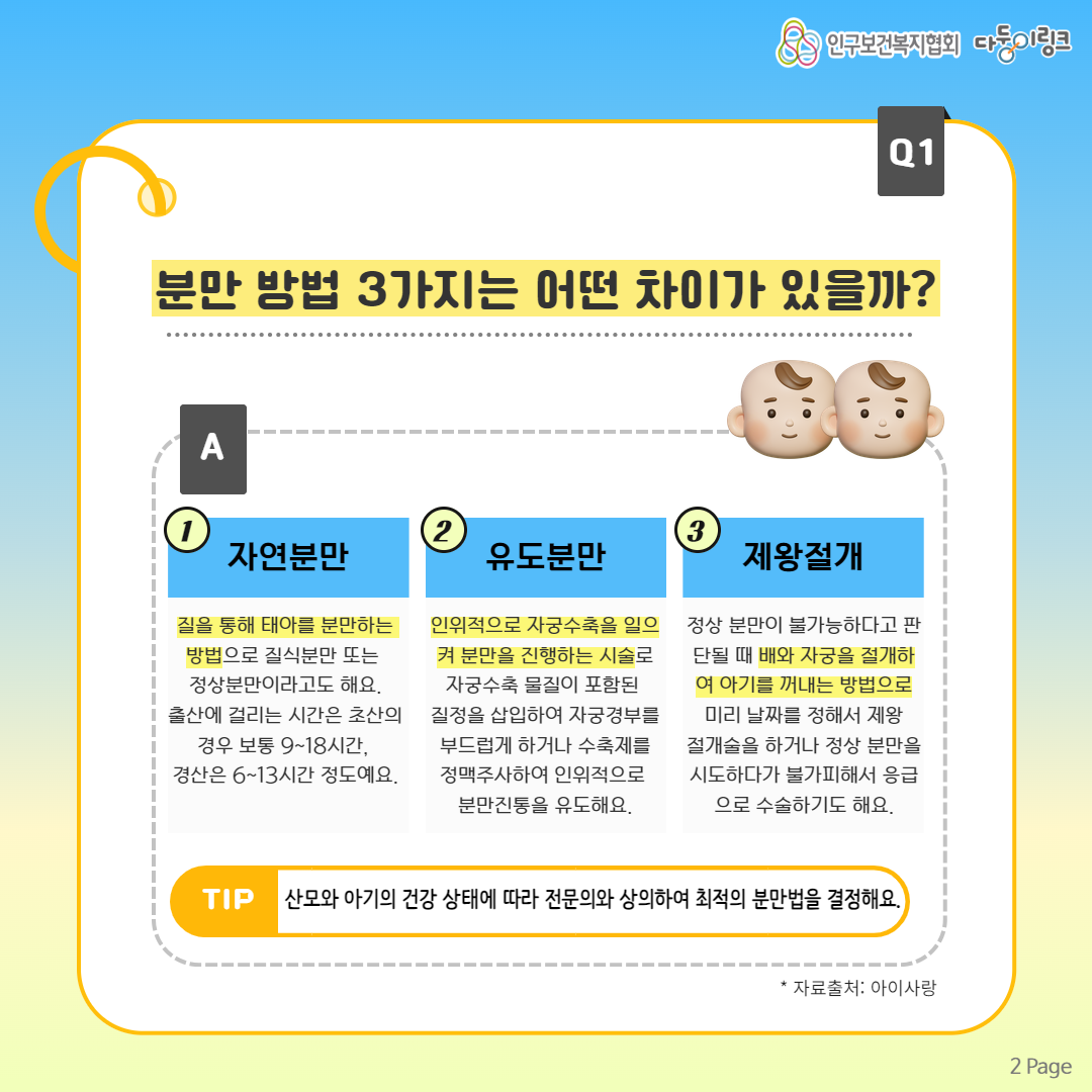 분만 방법 3가지자연분만유도분만제왕절개는 어떤 차이가 있을까