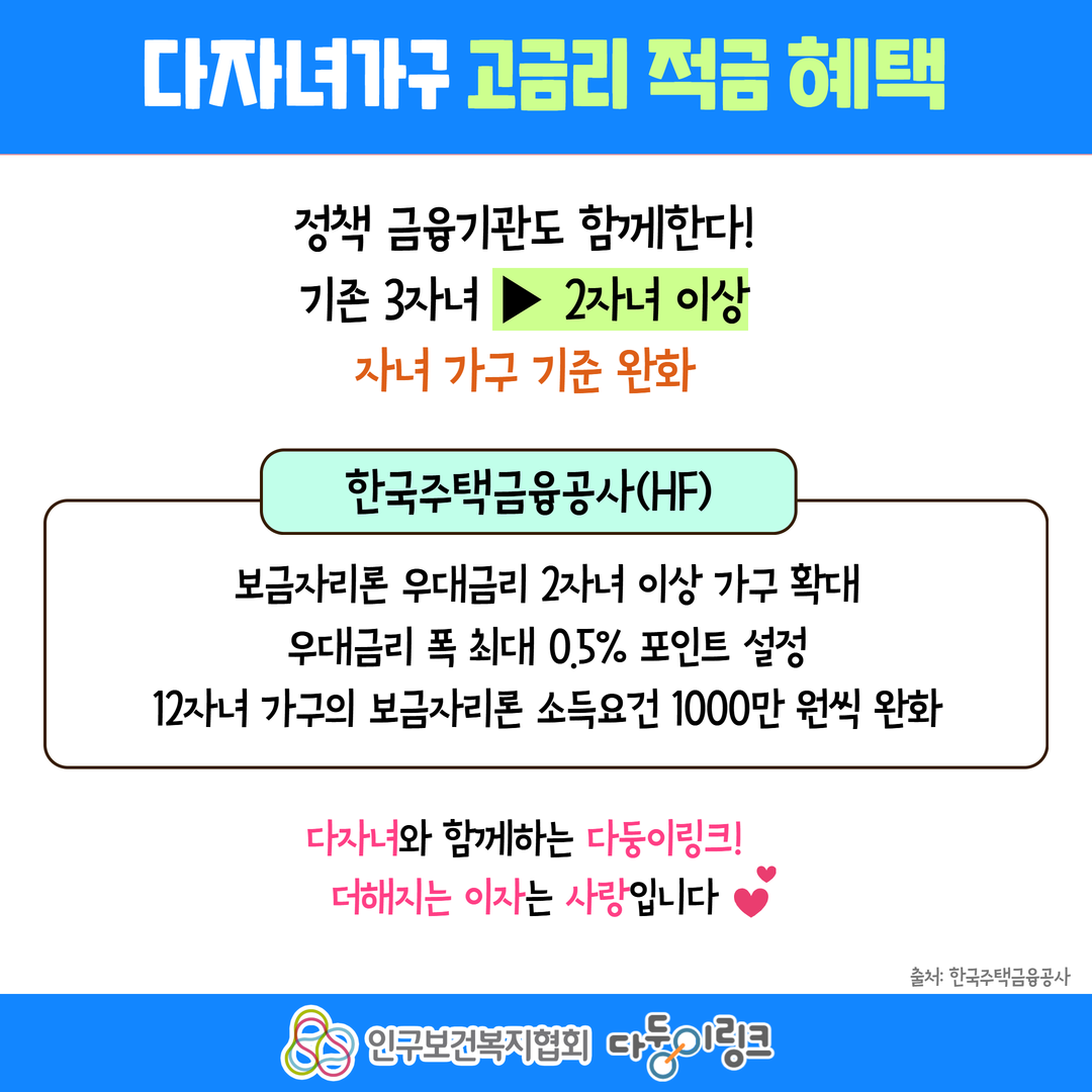 다자녀가구라면 고금리 적금 혜택 알아보기