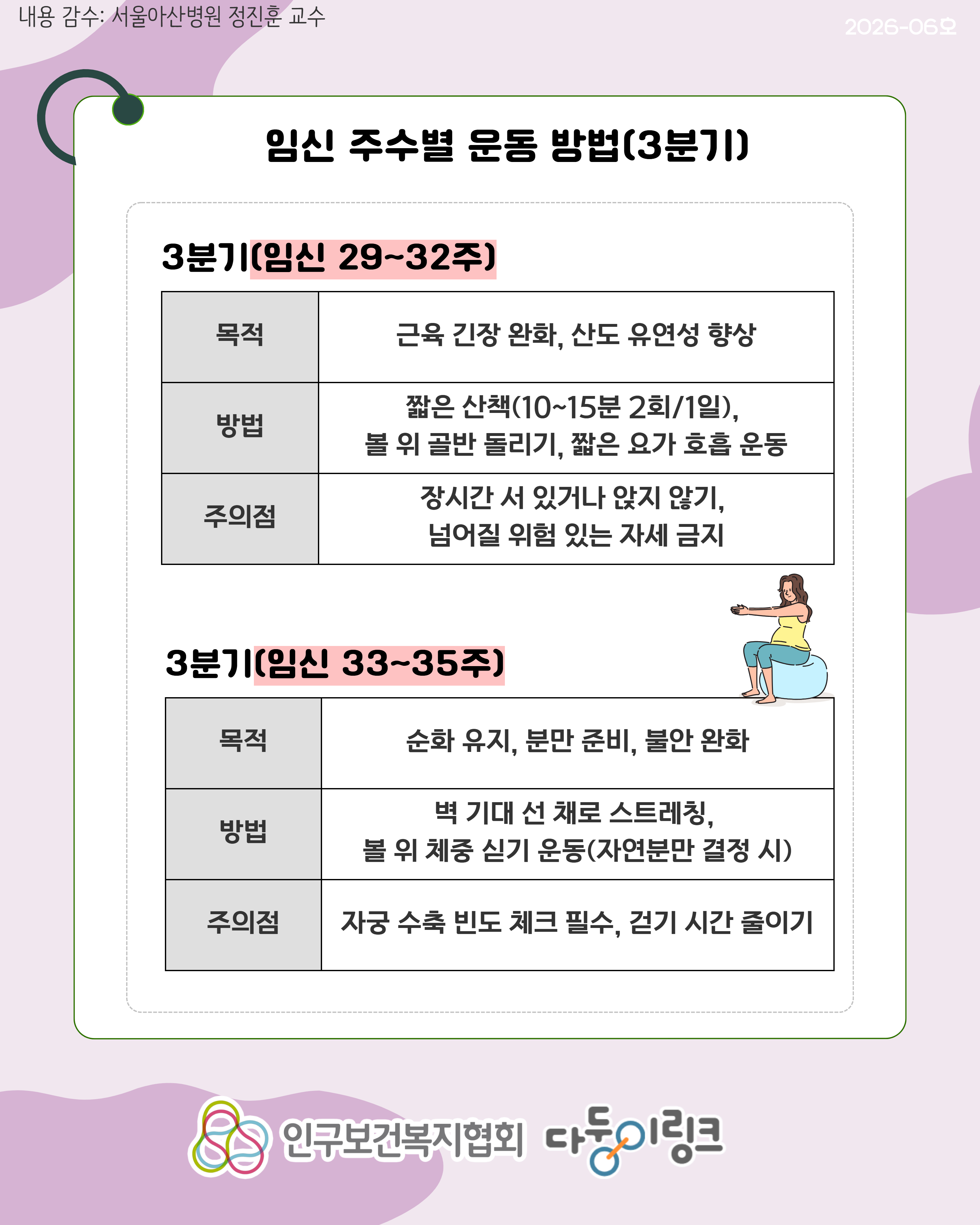 쌍둥이 임신 주수별 운동 방법 및 강도