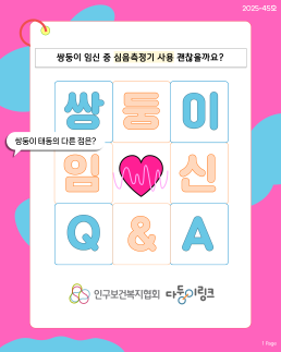 다둥이링크임신QA쌍둥이 임신 중 심음측정기 사용 괜찮을까요